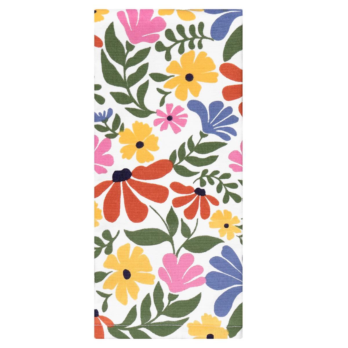 Groovy Floral Pink Dual Kitchen Towel