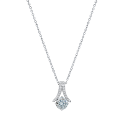Saffron 1ctw. Arch Turquoise Moissanite Diamond Pendant Necklace