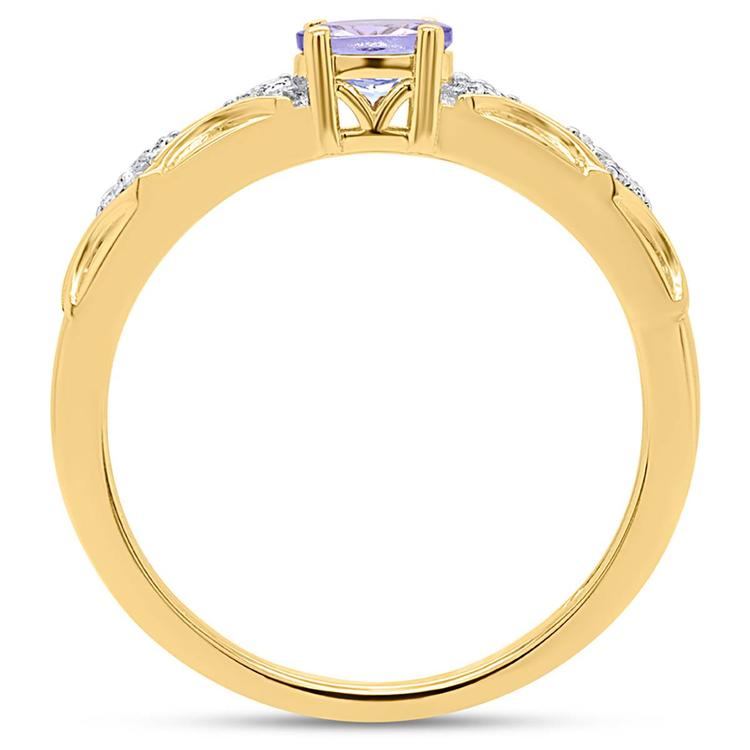 Gemstone Classics™ 5x4mm Oval Tanzanite with White Topaz Ring
