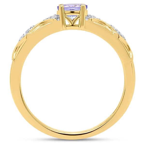 Gemstone Classics™ 5x4mm Oval Tanzanite with White Topaz Ring
