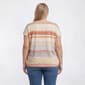Plus Size Tru Self Short Buttoned Dolman Sleeve Stripe Blouse - image 2