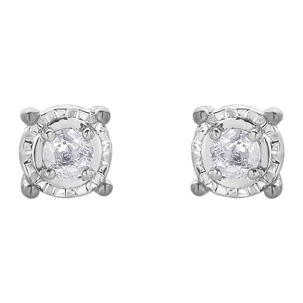 Nova Star® Sterling Silver 1/10ctw. Lab Diamond Stud Earrings