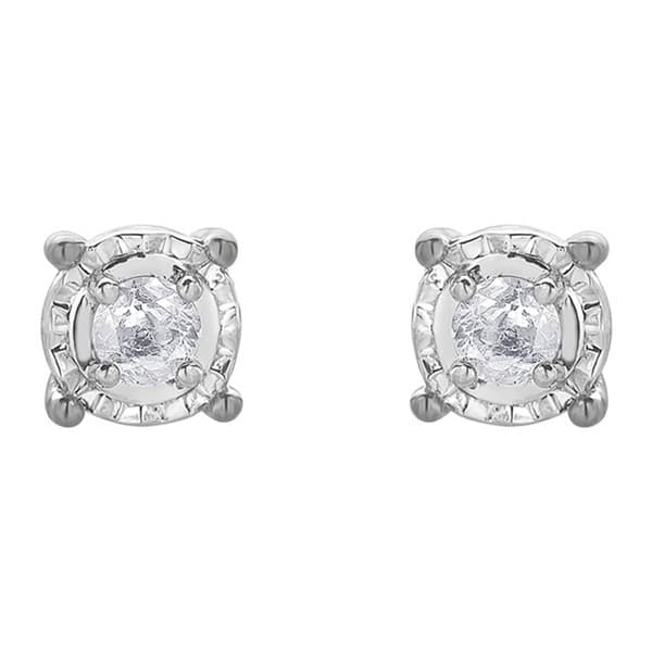 Nova Star&#174; Sterling Silver 1/10ctw. Lab Diamond Stud Earrings