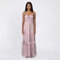 Juniors No Comment Spaghetti Strap Lace Up Back Tiered Maxi Dress - image 1