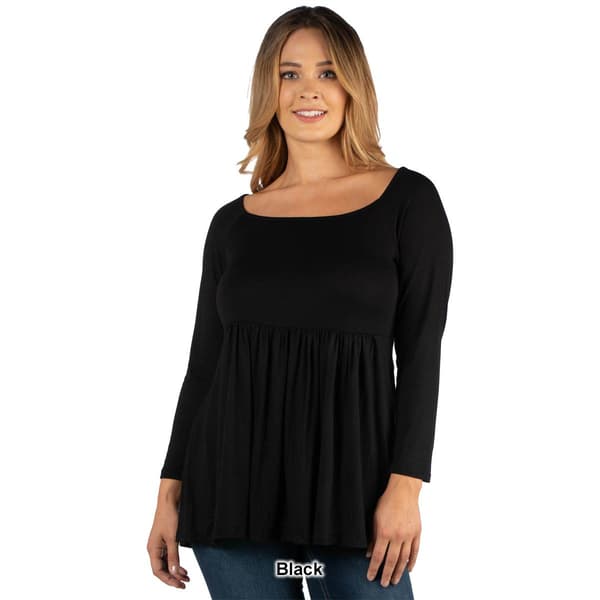 Plus Size 24/7 Comfort Apparel Solid Empire Waist Tunic Top