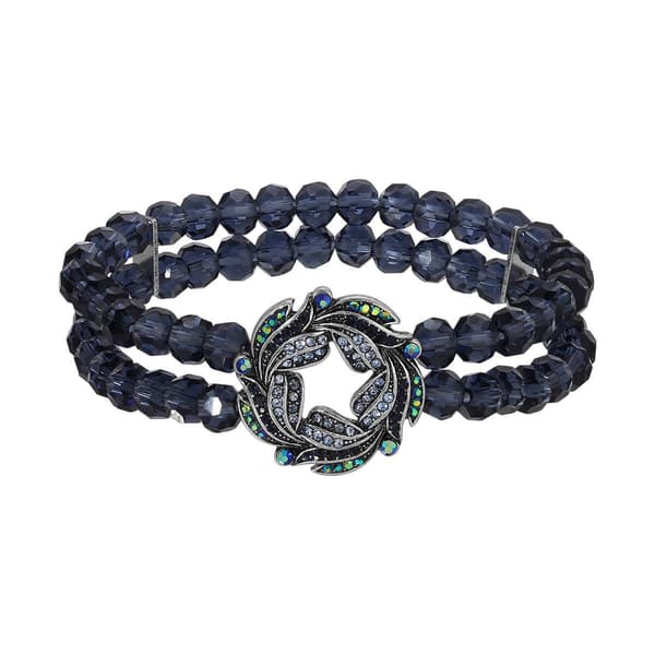 1928 Aurora Borealis Wreath Glass Bead Bracelet - image 