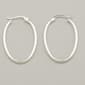Sterling Silver Oval Polished Hoop Earrings - image 1