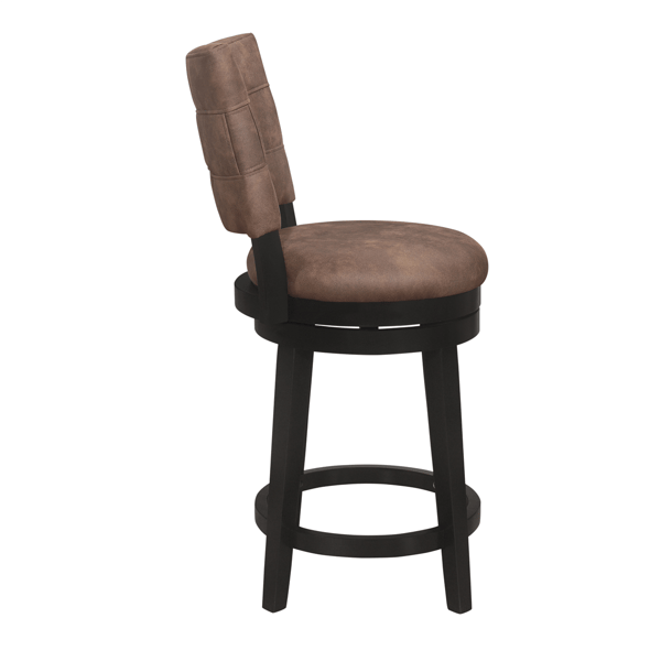 HH2 Home Kaede Wood Counter Height Brown Swivel Stool