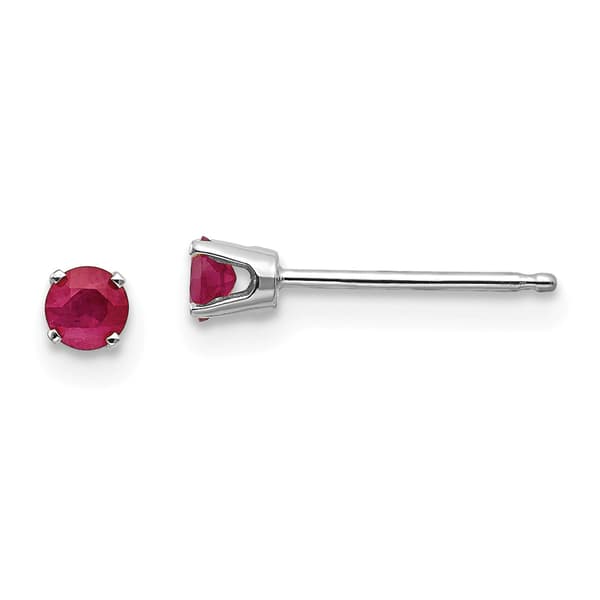 Gemstone Classics&#40;tm&#41; White Gold 3mm. Ruby Stud Earrings - image 