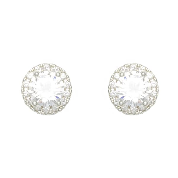 Freedom Round Cubic Zirconia Stud Earrings - image 