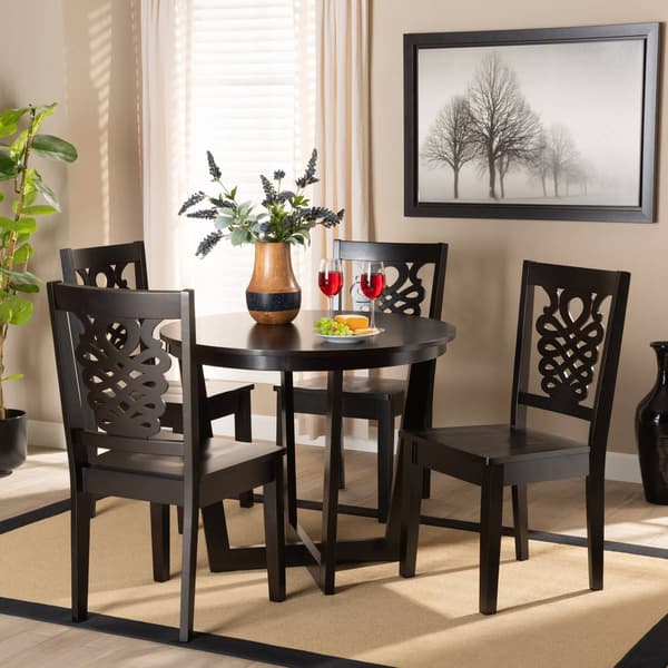 Baxton Studio Salida Dark Brown Finished Wood 5pc. Dining Set