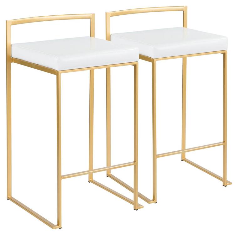 LumiSource Fuji Contemporary-Glam Counter Stools - Set of 2