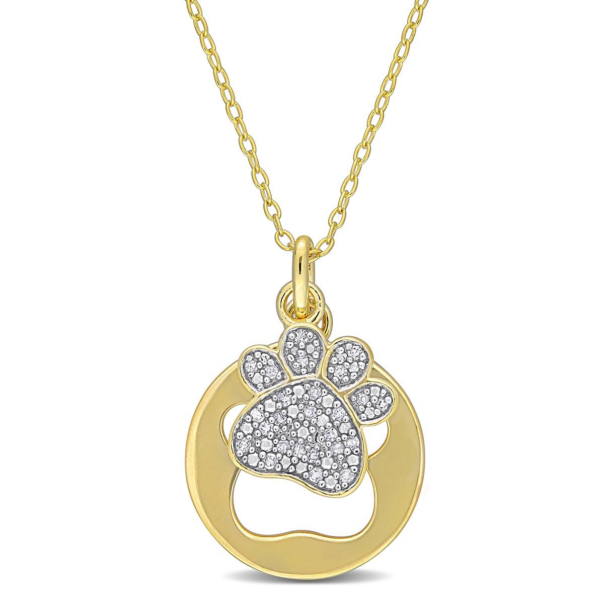 Diamond Classics™ Sterling Silver Dog Paw Necklace