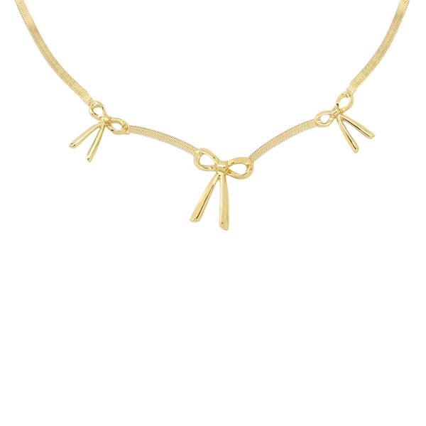 Steve Madden Gold-Tone Bow Bib Necklace