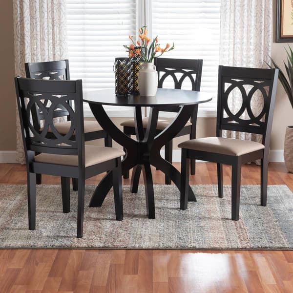 Baxton Studio Rita Modern Dark Brown Wood 5pc. Dining Set
