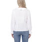 Petite NY Collection Long Sleeve Solid Ruffle Lace Trim Blouse - image 2