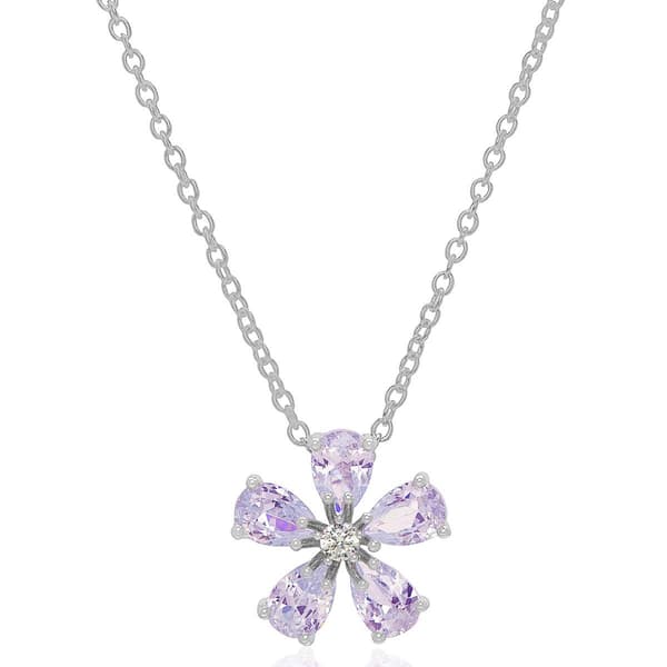 Simulated Lavender Flower Necklace - image 