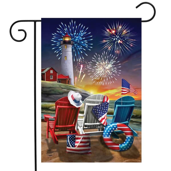 Briarwood Lane Beachfront Fireworks Garden Flag - image 