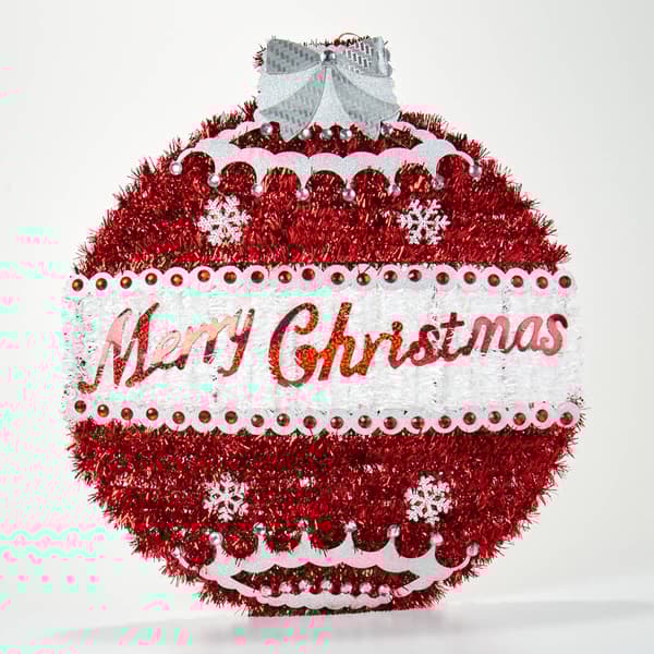 18in. Tinsel Merry Christmas Ornament Hanging Decoration - image 