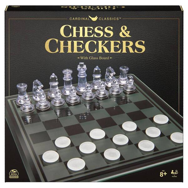 Cardinal Classics Glass Board Chess & Checkers - image 