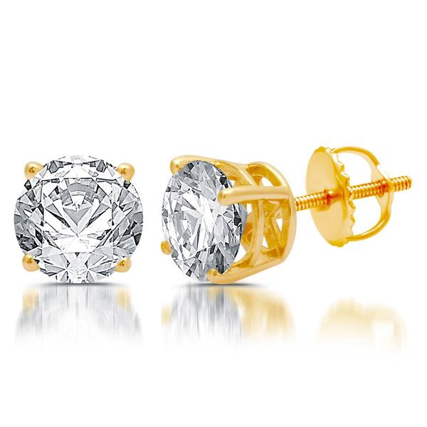 Nova Star(R) Lab Grown Diamond Gold Plated Stud Earrings - image 