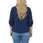 Plus Size NY Collection 3/4 Roll Tab Sleeve Embellished Blouse - image 2