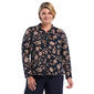 Plus Size Rafaella(R) Long Sleeve Floral Button Front Blouse - image 1