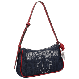 True Religion Bling Logo Denim Shoulder Bag