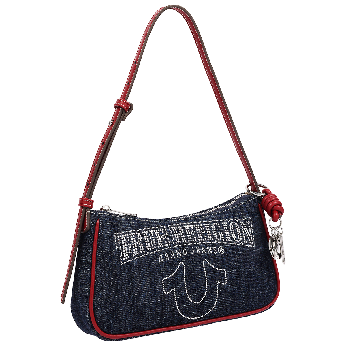 True Religion Bling Logo Denim Shoulder Bag