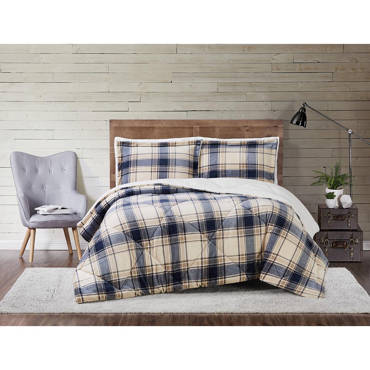 Truly Soft Cuddle Warmth Plaid Comforter Set
