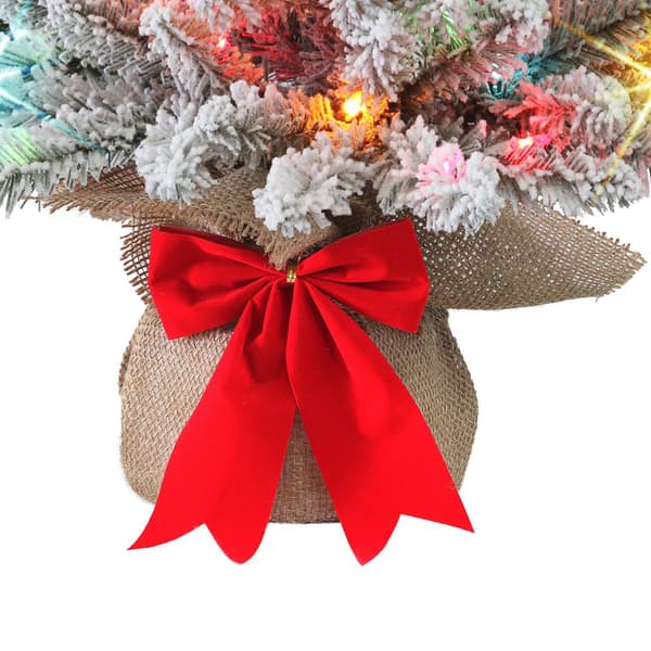 Puleo International 3ft. Pre-Lit Flocked Christmas Fir Tree