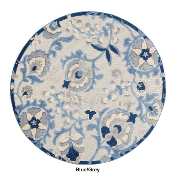 Nourison Aloha Farmhouse Indoor/Outdoor Round Rug