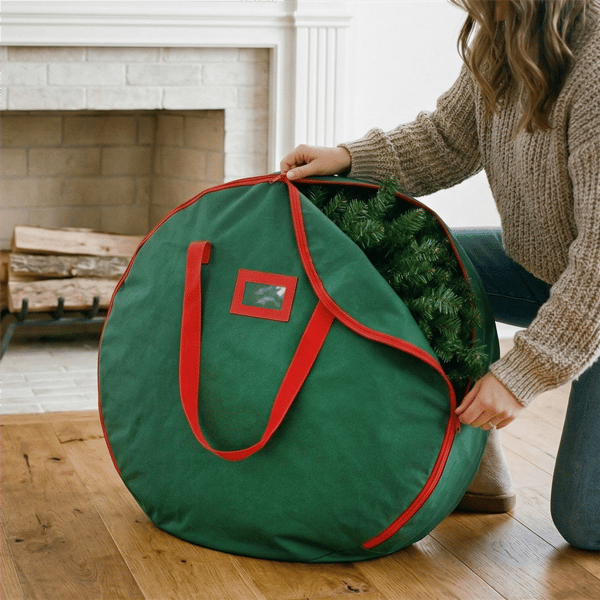 Puleo International 30in. Christmas Artificial Wreath Storage Bag