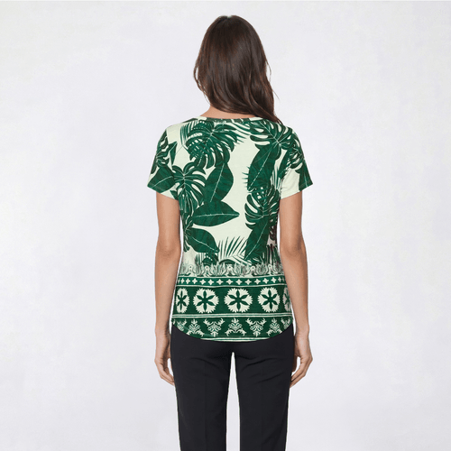Womens OneWorld Short Sleeve Leaf Sublimation Tee
