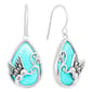 Athra Silver Plated & Turquoise Hummingbird Teardrop Earrings - image 1