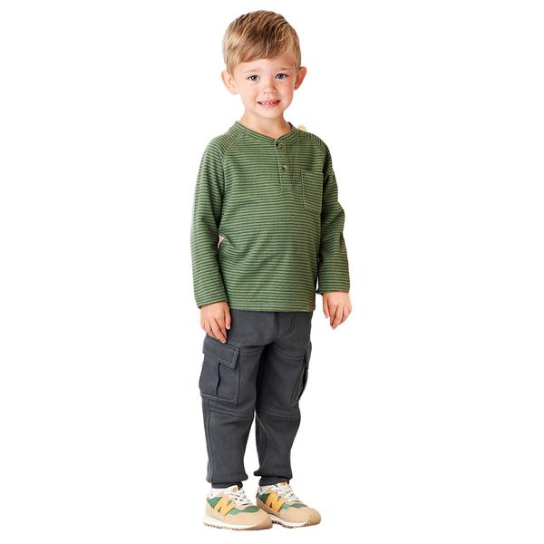 Toddler Boy Stitch & Stone Stripe Waffle Henley & Cargo Joggers - image 