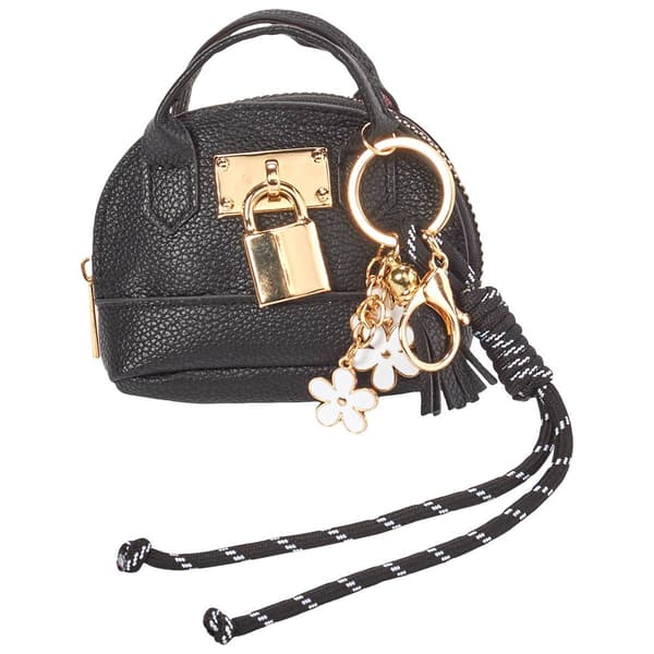 Posh + Pop Black Mini Satchel with Coin Purse Bag Charm
