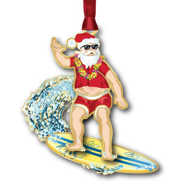 Beacon Design Surfing Santa Ornament - image 