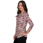 Womens Emaline Key Items 3/4 Sleeve Cowl Neck Medallion Blouse - image 4