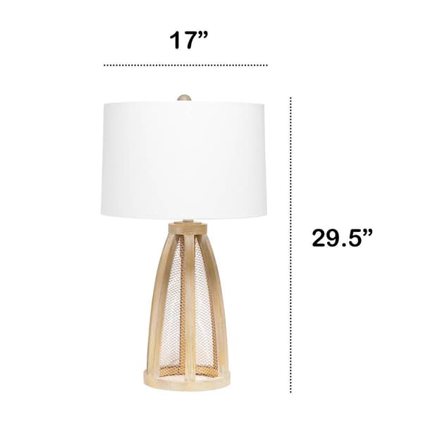 Lalia Home Barnlitt Wooded Arch Farmhouse Table Lamp w/Shade