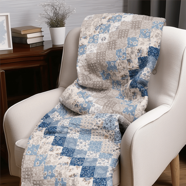 Donna Sharp Blue Diamond Quilted Throw Blanket