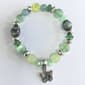 Beautiful Blessings Green Tone Stretch Bracelet & Butterfly Charm - image 1