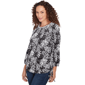 Petite Ruby Rd. Bali Bliss Monotone Palms Puff Print Side Tie Top - image 3