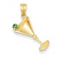 Gold Classics(tm) 14k. Martini Glass & Green Olive Pendant - image 1