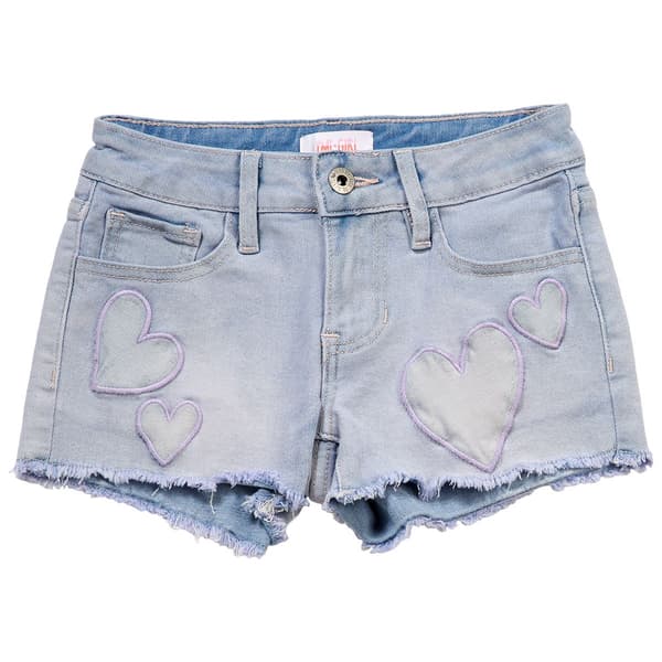 Girls (7-14) YMI(R) Heart Appliques Denim Shorts - image 