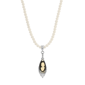 1928 Jewelry Black Cameo Faux Pearl Bead Necklace - image 1