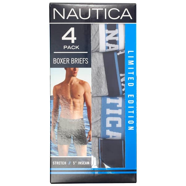 Mens Nautica 4pk. Boxer Briefs - Heather Grey