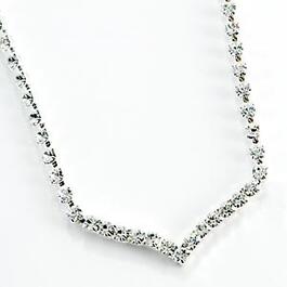 Rosa Rhinestones Crystal V Collar Necklace