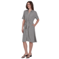 Petite Ruby Rd. Tropical Noir Stripe Knot Front Shirtdress - image 3