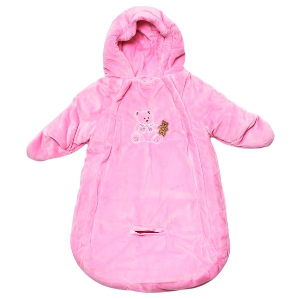 Baby Girl (NB-6M) Baby Dove Bear Applique Bunting Bag - image 